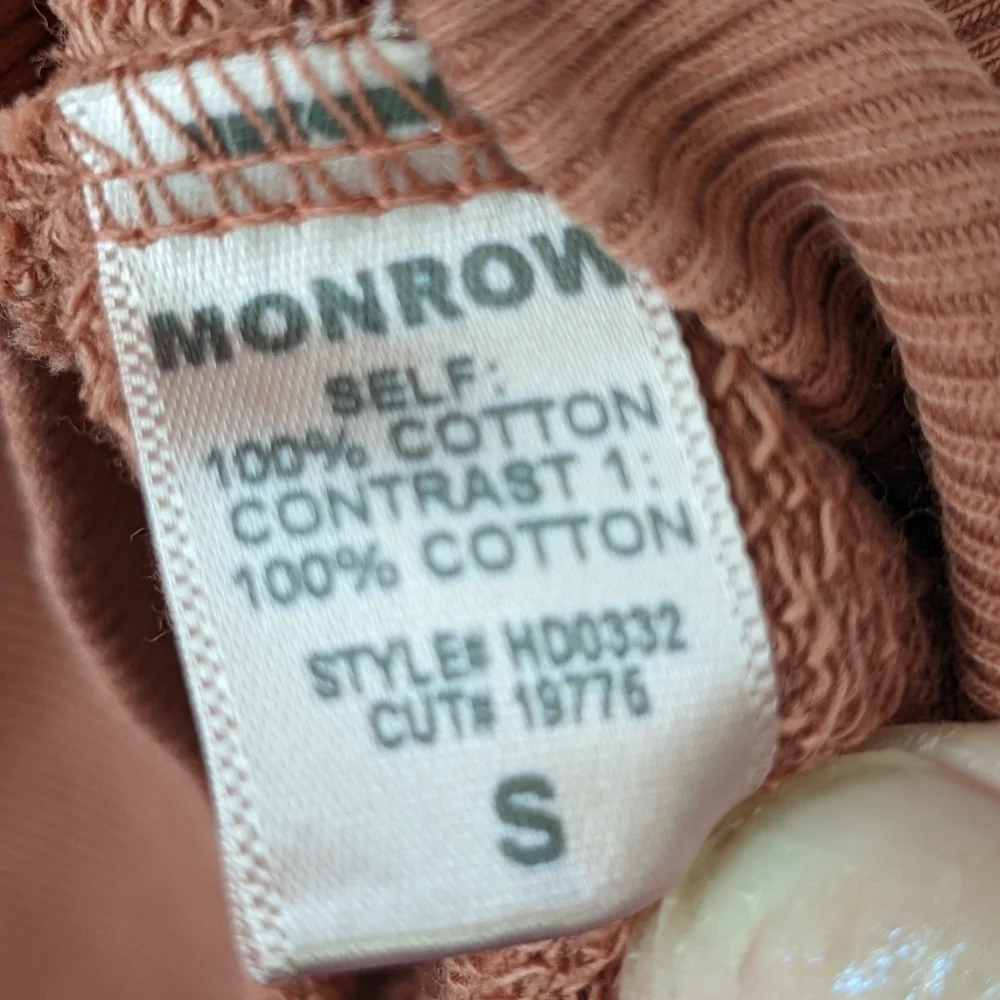NEW Revolve Monrow Briana tie in front LS cotton sweatshirt dress, size small - Picture 4 of 6